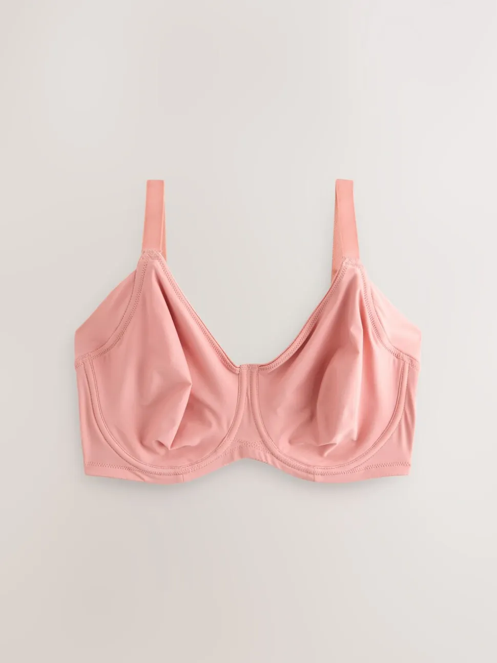 Roze/kaki - F-K cup onderarm gladmakende niet gevulde beugelbeha's met minimaliserend ultiem comfort verpakking van 2