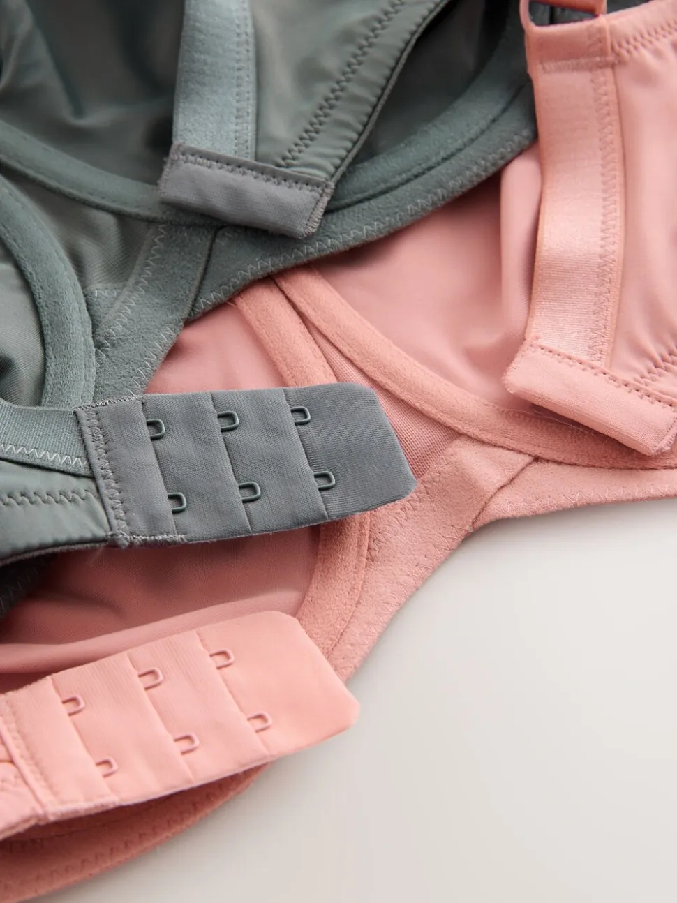 Roze/kaki - F-K cup onderarm gladmakende niet gevulde beugelbeha's met minimaliserend ultiem comfort verpakking van 2