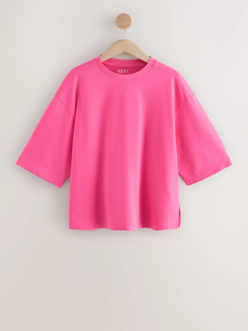 Roze/kaki/Strepen - T-shirts met ronde hals en driekwart mouwen van 100% katoen, set van 3