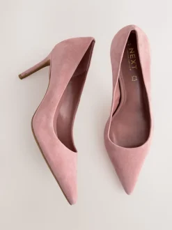 Rozenroze suède - Leren mid-court pumps