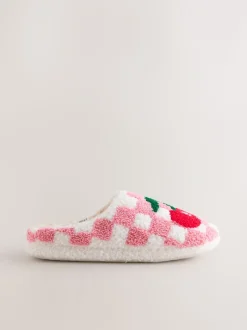 Roze/rood - Check Cherry Mule Slippers