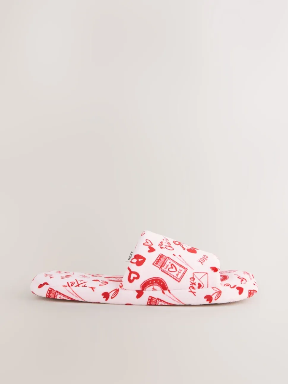 Roze/rood - Heart Plush Slider Slippers