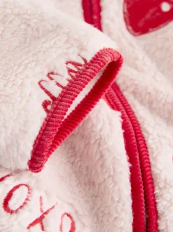 Roze/rood met hart - Borg Full Zip Fleece