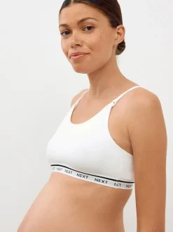 Roze/wit - Zwangerschap en borstvoeding cropped ultiem comfort tops verpakking van 2