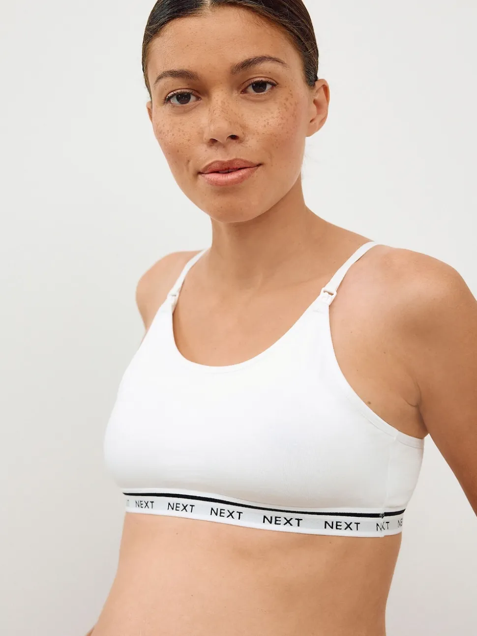 Roze/wit - Zwangerschap en borstvoeding cropped ultiem comfort tops verpakking van 2
