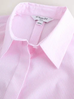 Roze/wit gestreept - Fitted Stretch Essential Long Sleeve Shirt