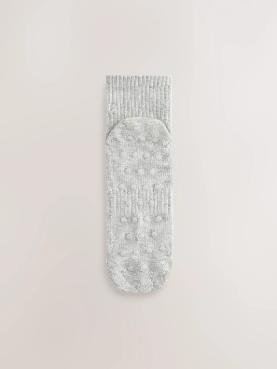 Sage Green/Cream/Grey - self. Cropped Ankle Embroidered Logo Gripper Socks 3 Pack