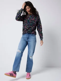 SCAMP & DUDE Classic Sweatshirt with Leopard & Lightning Bolt
