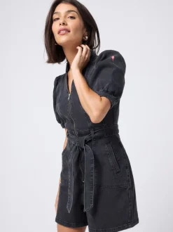 SCAMP & DUDE Denim Zip Front Playsuit