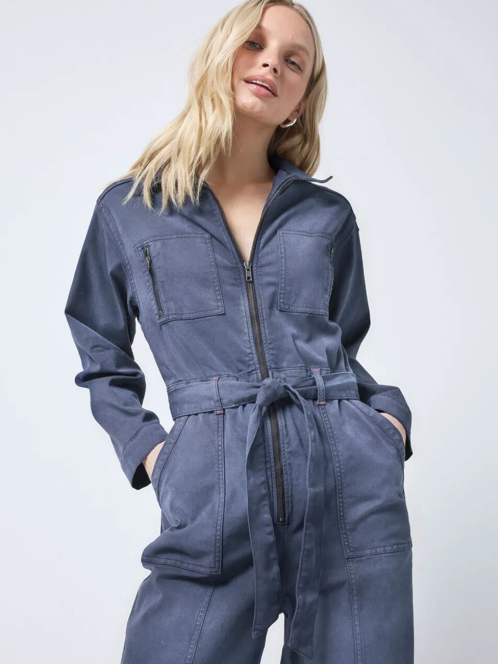 SCAMP & DUDE Tie Front Tencel Boiler Jumpsuit
