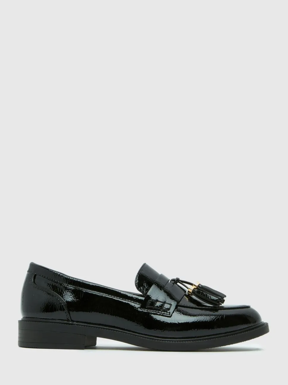 Schuh Wide Fit Layne Patent Tassel Loafers