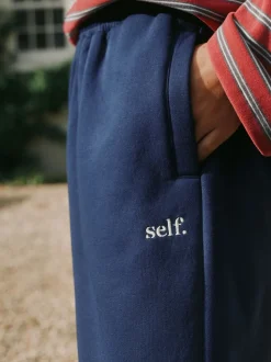 self. joggingbroek met wijde pijpen