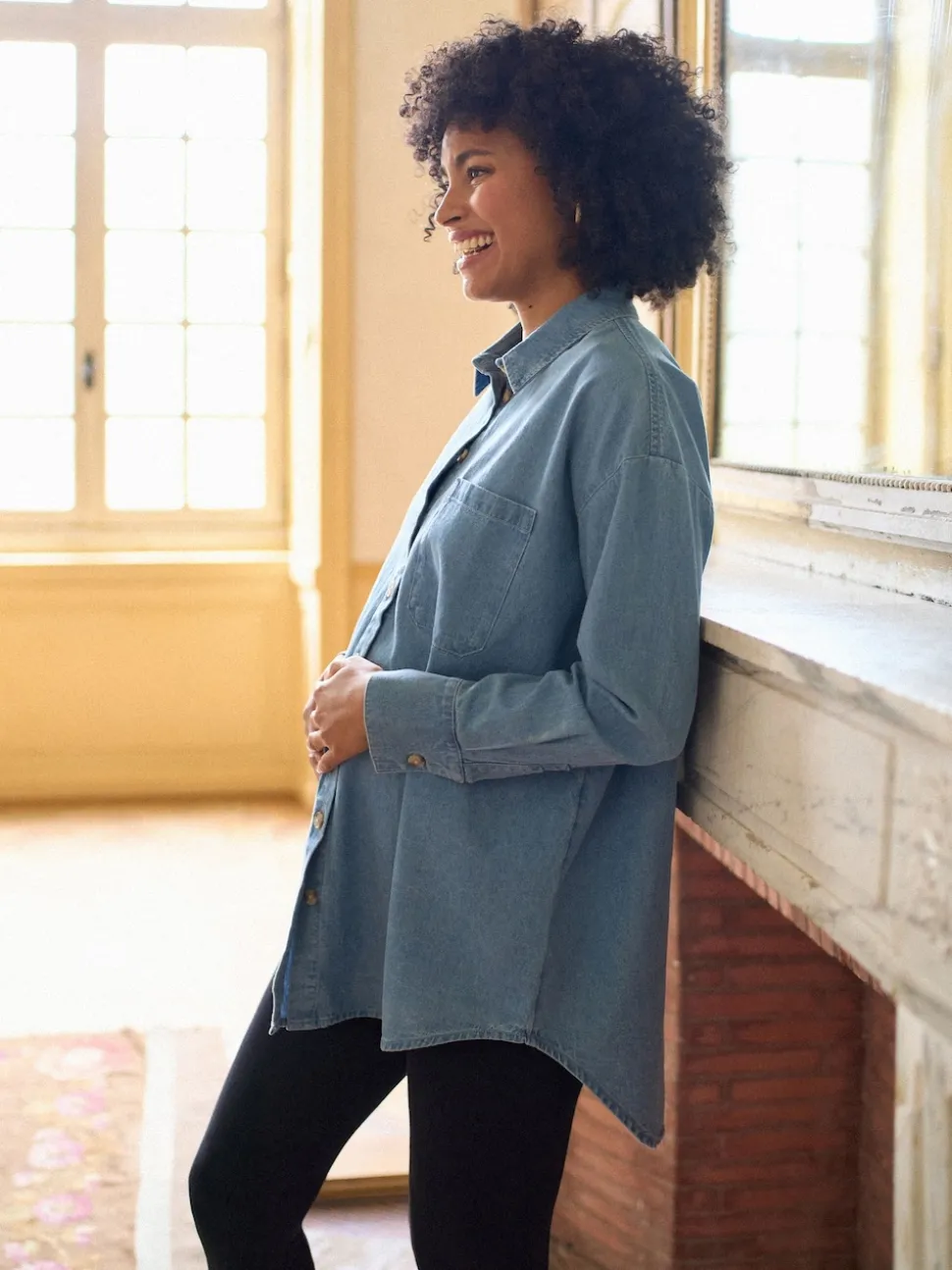 Seraphine Denim Zwangerschaps- en Borstvoedingsoverhemdjurk
