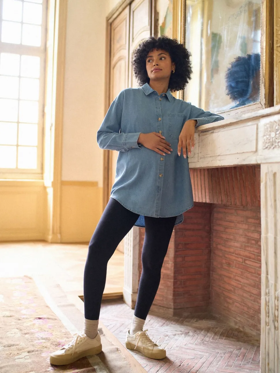 Seraphine Denim Zwangerschaps- en Borstvoedingsoverhemdjurk