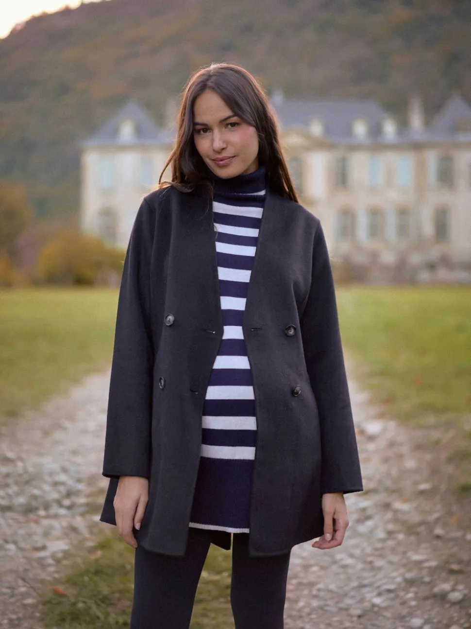 Seraphine Double Breasted Wool Maternity Coat