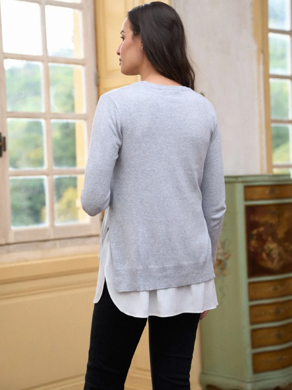 Seraphine katoenen blend zwangerschaps- en borstvoedingsshirt en trui