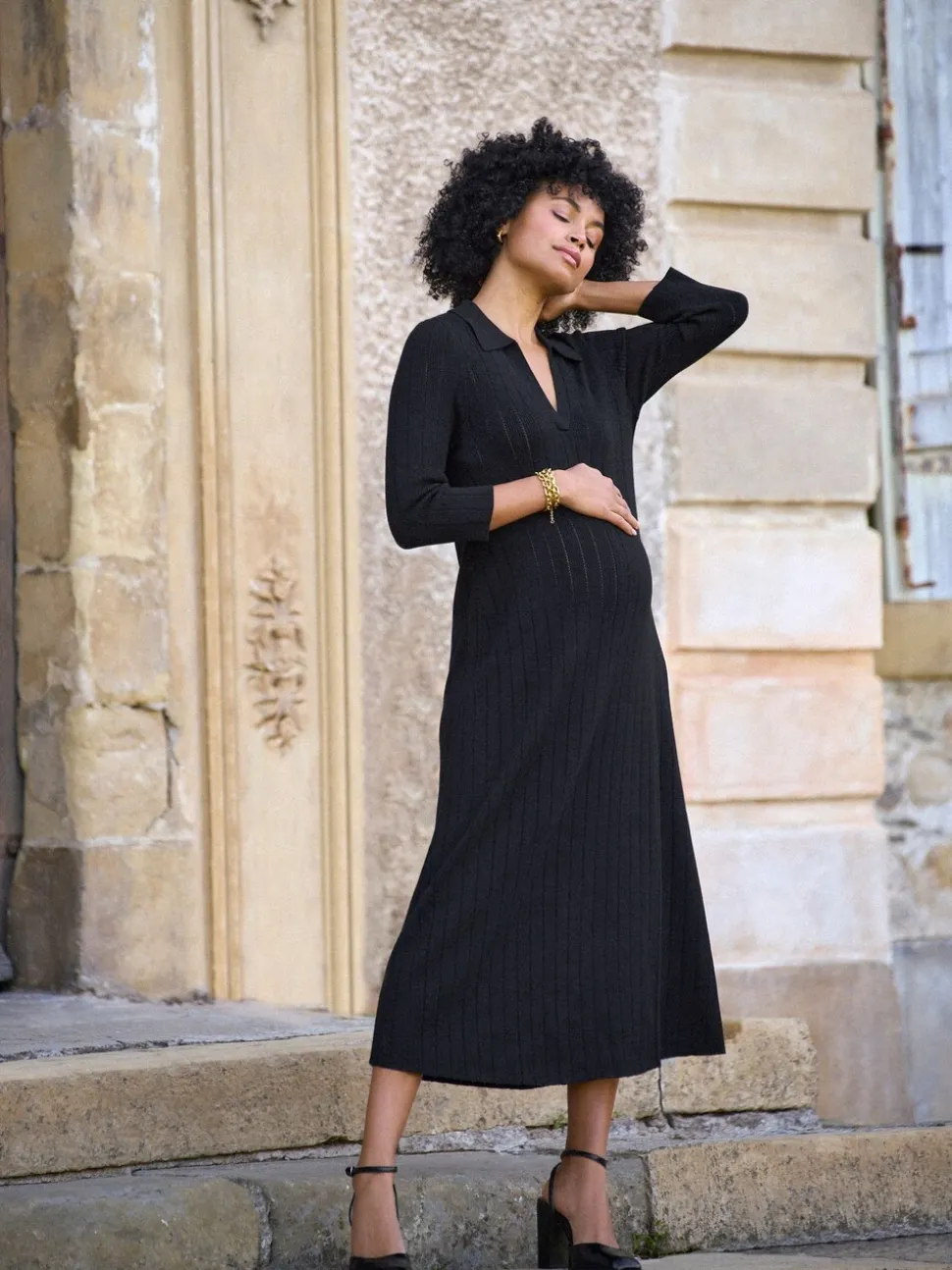 Seraphine Maternity Pointelle Knit Dress