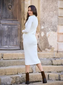 Seraphine Maternity Premium Rib Knit and Nursing Dress