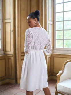 Seraphine Premium Lace Bodice Maternity & Nursing Occasion Bridal Dress