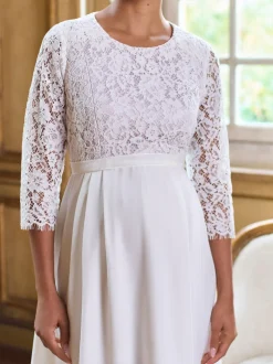 Seraphine Premium Lace Bodice Maternity & Nursing Occasion Bridal Dress