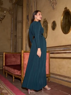 Seraphine Premium Maternity & Nursing Wrap Maxi Dress