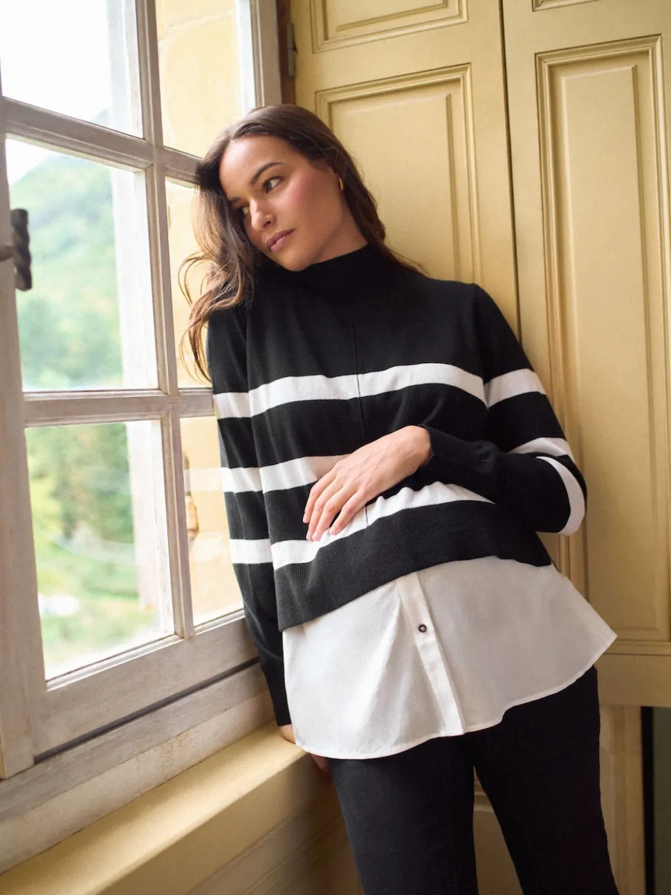 Seraphine Wool Cotton Blend Maternity & Nursing Jumper & Shirt