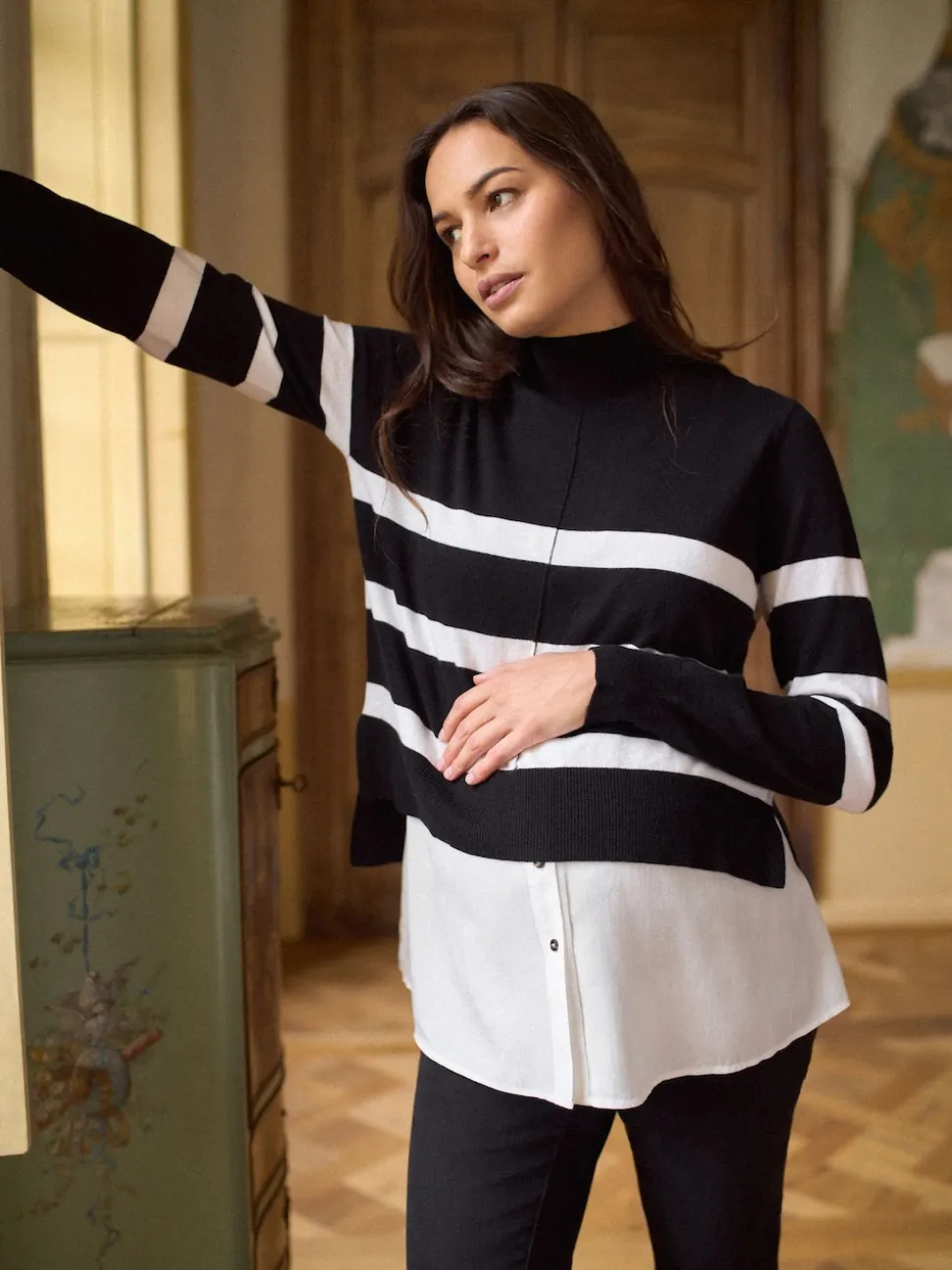 Seraphine Wool Cotton Blend Maternity & Nursing Jumper & Shirt