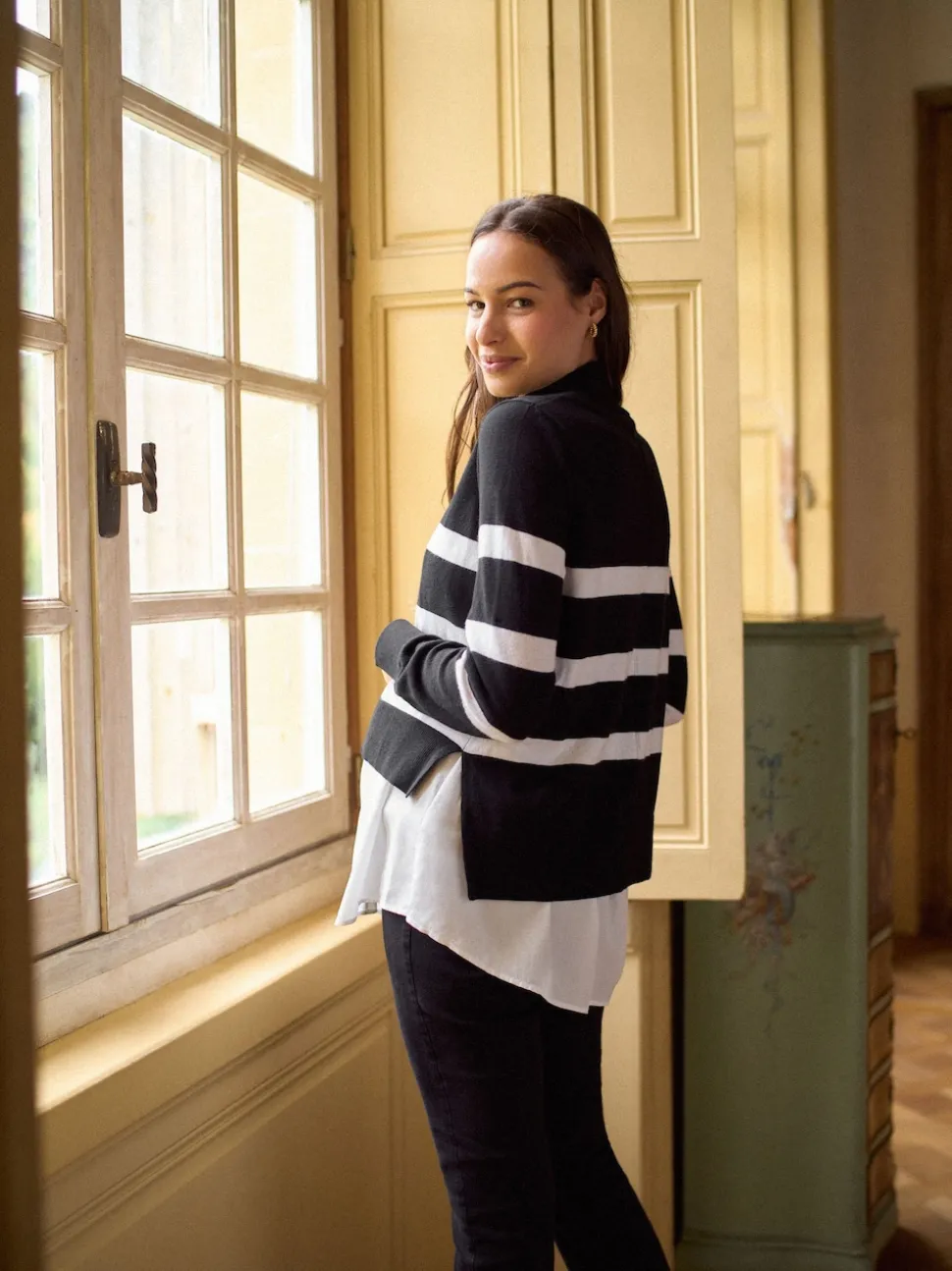 Seraphine Wool Cotton Blend Maternity & Nursing Jumper & Shirt