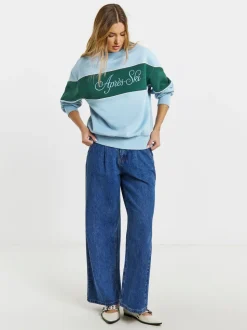 Simply Be Apres Ski Slogan High Neck Sweatshirt