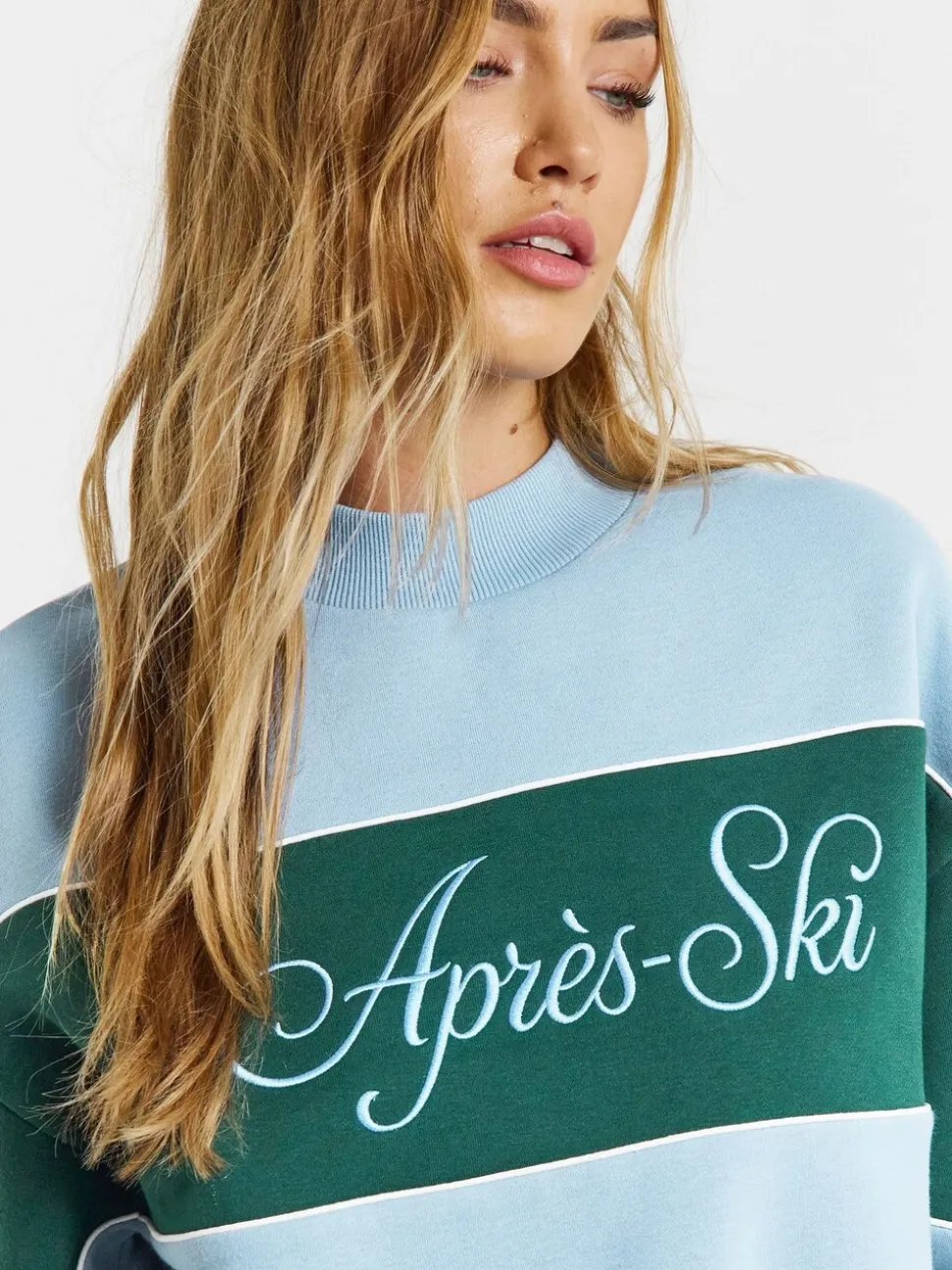 Simply Be Apres Ski Slogan High Neck Sweatshirt