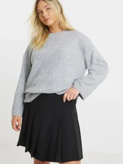 Simply Be Black Pleated Mini Skirt