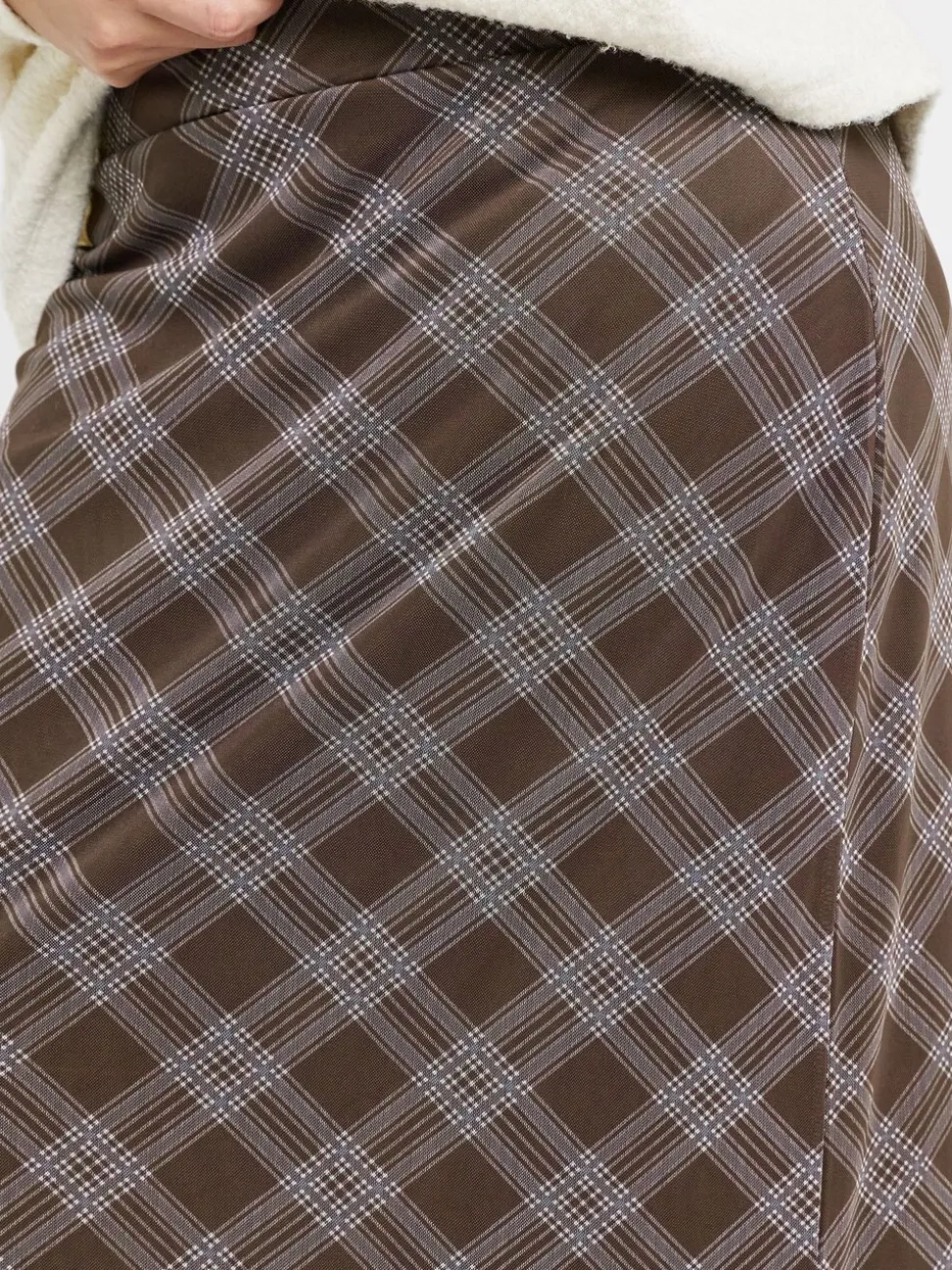 Simply Be Check Print Mesh Midaxi Skirt