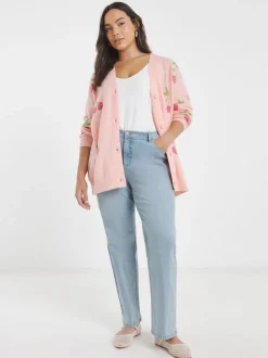 Simply Be Cherry Print Boyfriend Cardigan