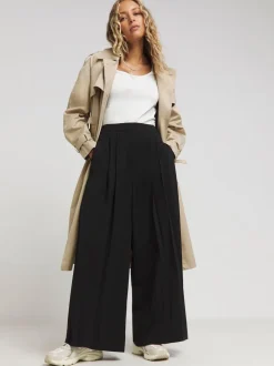 Simply Be Magisculpt geplooide broek met extra wijde pijpen en normale lengte