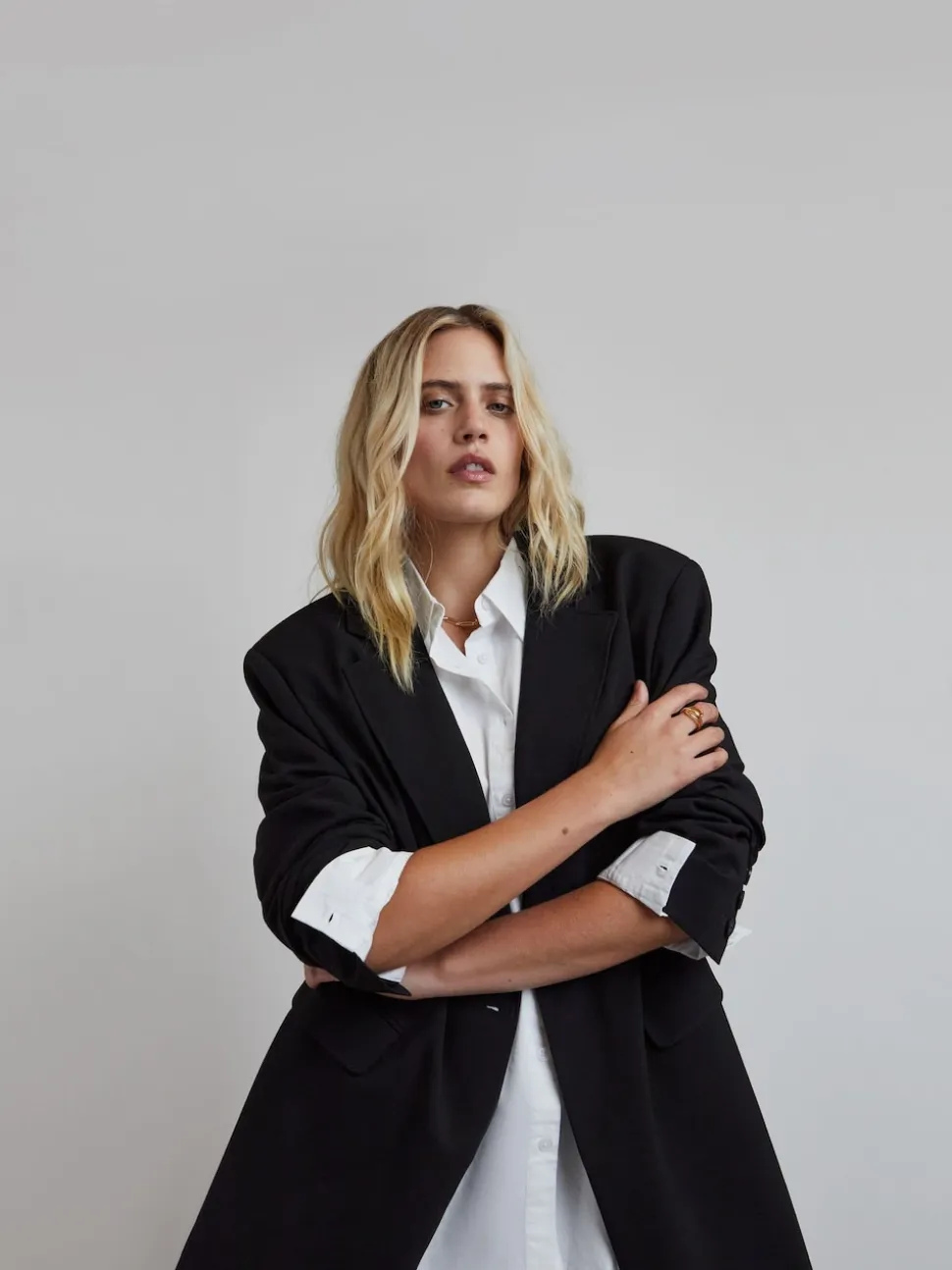 Simply Be oversized blazer met enkele rij knopen