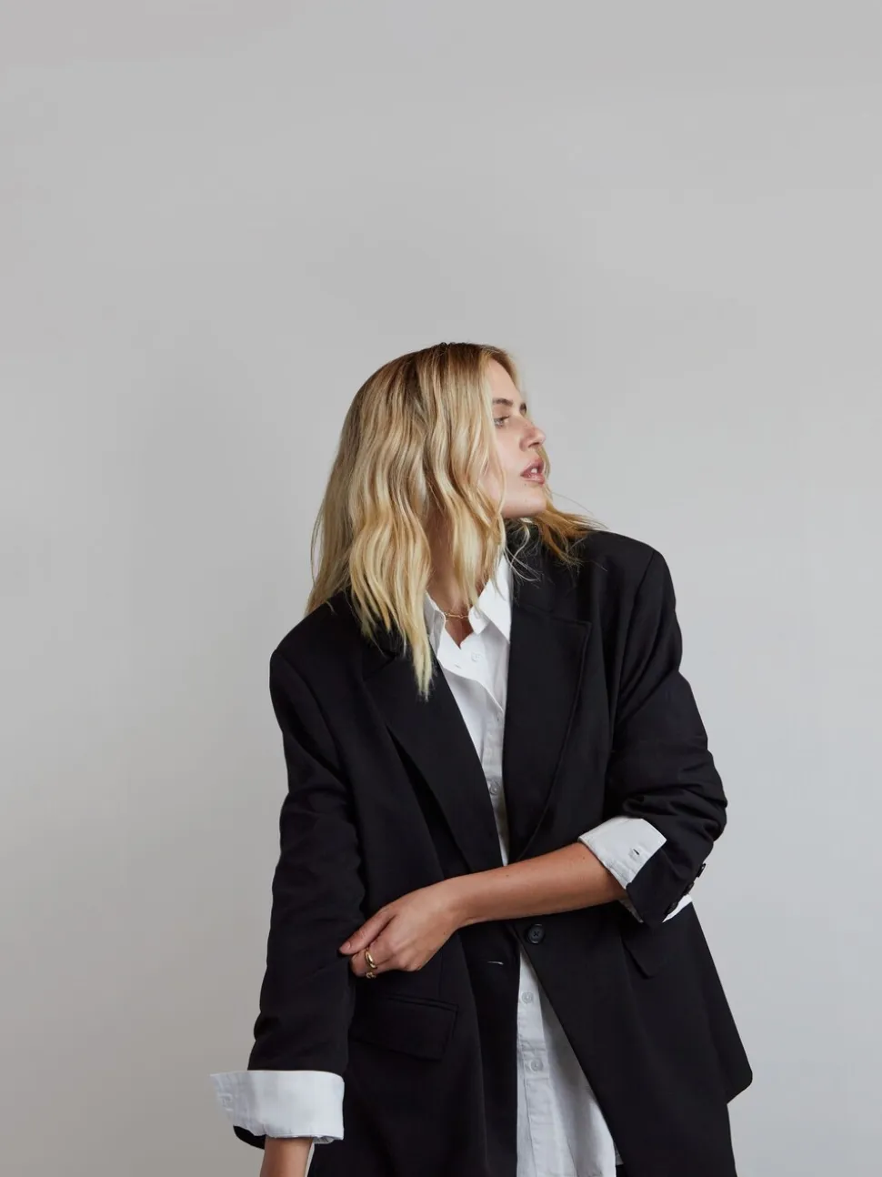 Simply Be oversized blazer met enkele rij knopen