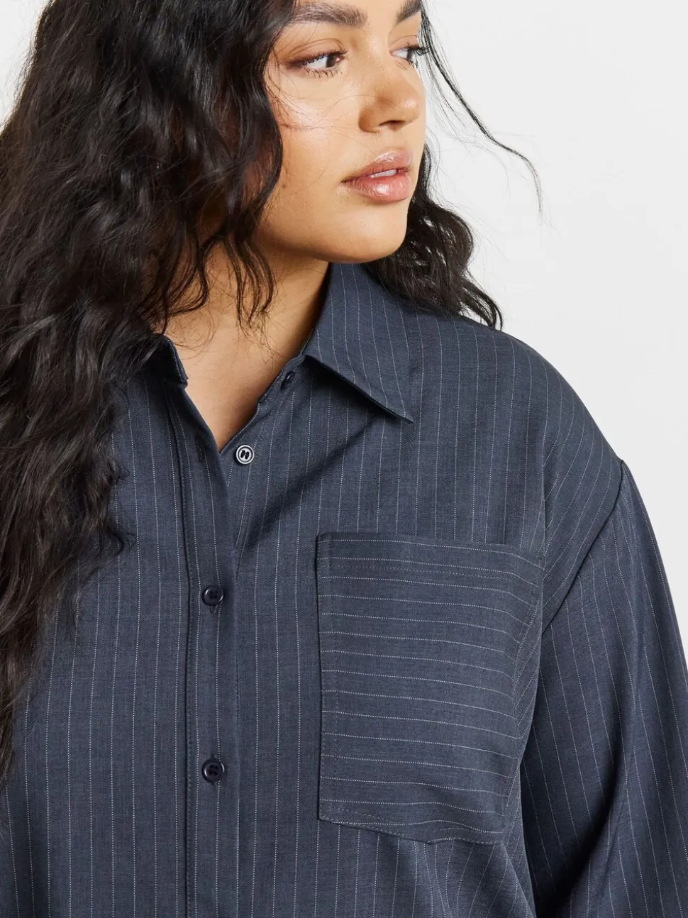 Simply Be Oversized Pinstripe Shirt