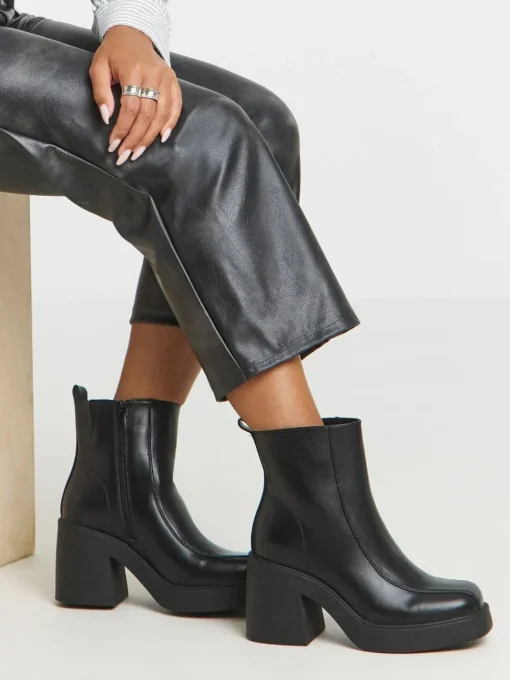 Simply Be Platform Square Toe Ankle Boots