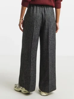 Simply Be Wool Look Textured Wide Leg Tailored Trousers