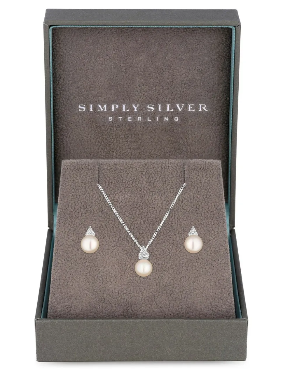 Simply Silver 925 set met zoetwaterparels - In cadeauverpakking