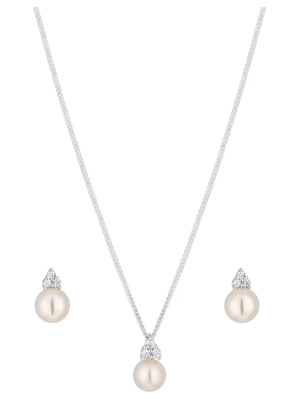 Simply Silver 925 set met zoetwaterparels - In cadeauverpakking