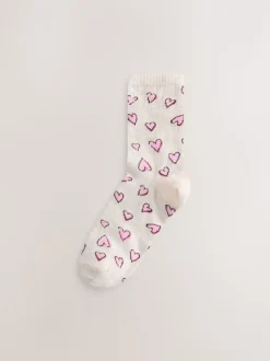 Sketchy Heart - Set van 4 paar enkelsokken