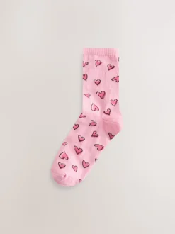 Sketchy Heart - Set van 4 paar enkelsokken