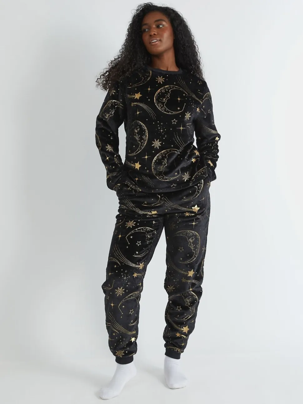Skinnydip Celestial Gold Twosie Fleece Pyjamas Set