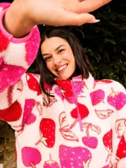 Skinnydip Cherry and Strawberry Longline Fleece
