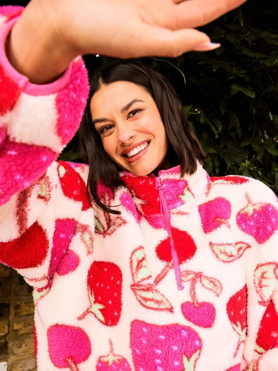 Skinnydip Cherry and Strawberry Longline Fleece