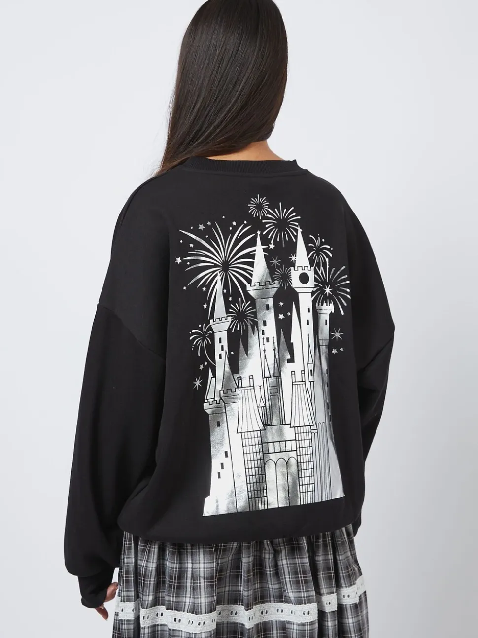 Skinnydip Disney Silver Foil Castle Sweatshirt