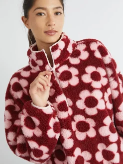 Skinnydip Flower Longline Fleece
