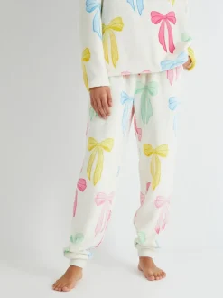 Skinnydip Multicolour Bow Twosie Fleece Pyjamas Set