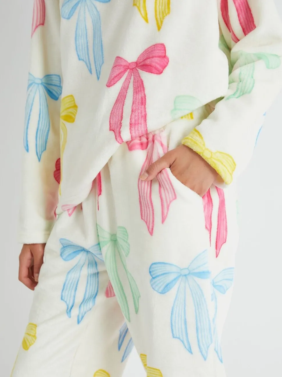 Skinnydip Multicolour Bow Twosie Fleece Pyjamas Set